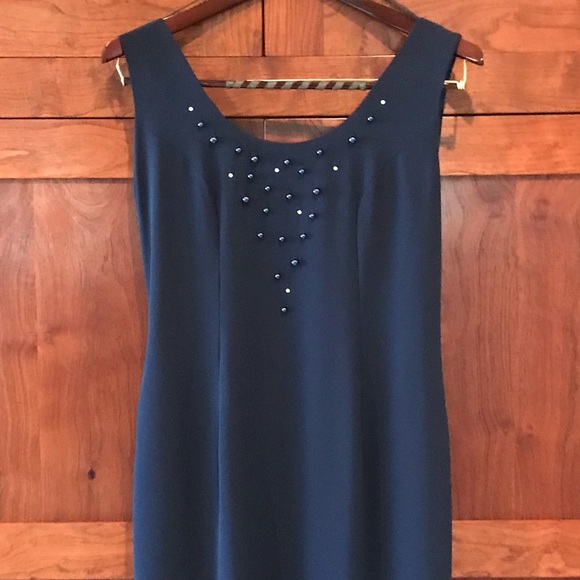 Evening Dress, full length with jacket, navy blue - Picture 3 of 9